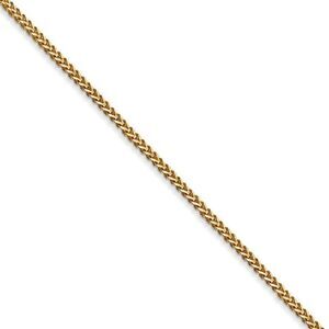 1.1mm 14k Yellow Gold Solid Franco Chain Necklace, 24 Inch